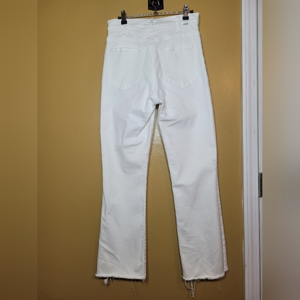 MOTHER White Straight Leg Jeans